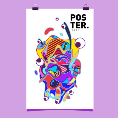 Sıvı renk küme kapsıyor. Sıvı şekiller kompozisyon. Fütüristik tasarım poster. Vektör düzeni tasarım şablonu.