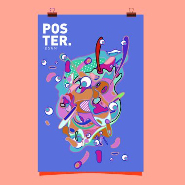 Sıvı renk küme kapsıyor. Sıvı şekiller kompozisyon. Fütüristik tasarım poster. Vektör düzeni tasarım şablonu.