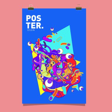 Sıvı renk küme kapsıyor. Sıvı şekiller kompozisyon. Fütüristik tasarım poster. Vektör düzeni tasarım şablonu.