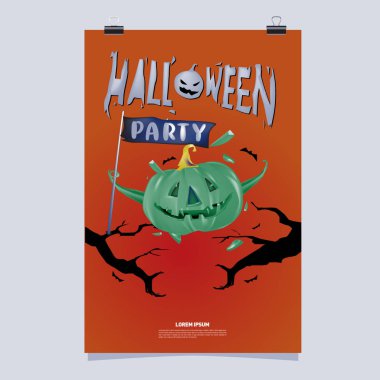 Cadılar Bayramın kutlu olsun Poster. Vektör çizim Cadılar Bayramı partisi.