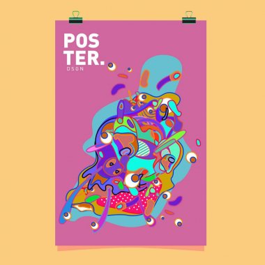 Sıvı renk küme kapsıyor. Sıvı şekiller kompozisyon. Fütüristik tasarım poster. Vektör düzeni tasarım şablonu.