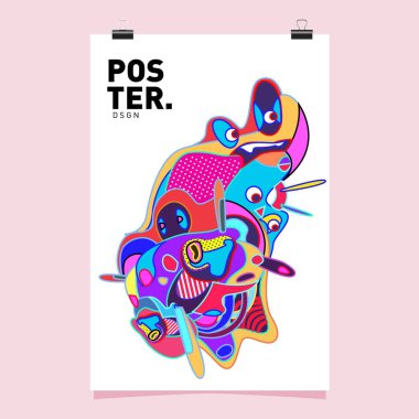 Sıvı renk küme kapsıyor. Sıvı şekiller kompozisyon. Fütüristik tasarım poster. Vektör düzeni tasarım şablonu.