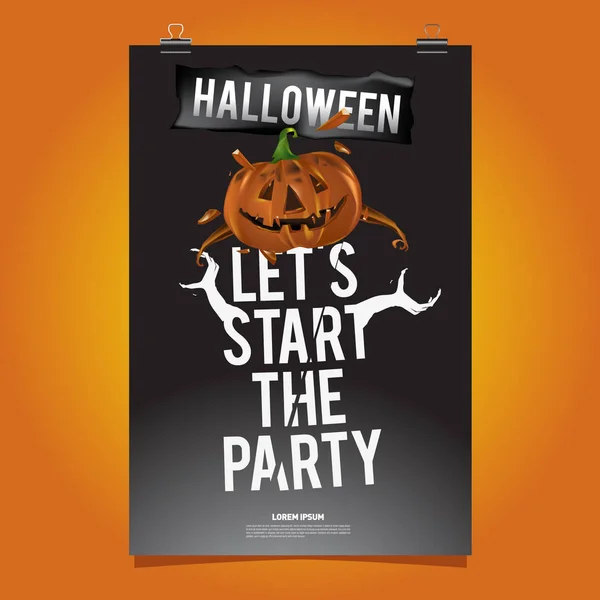 Feliz Cartel Halloween Vector Ilustración Fiesta Halloween — Vector de stock