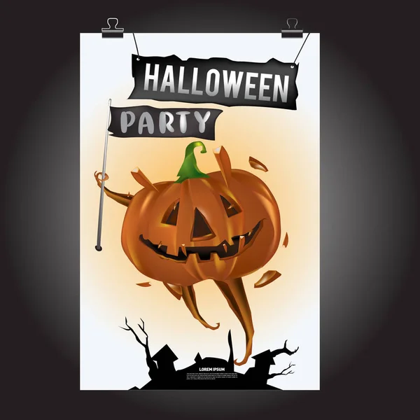 Feliz Cartel Halloween Vector Ilustración Fiesta Halloween — Archivo Imágenes Vectoriales