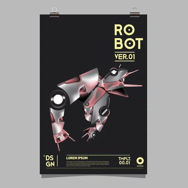 Ilustracja Wektorowa Realistyczne Robot Robot Zabawki Zaprojektować Plakat Festiwalu Szablonu — Wektor stockowy