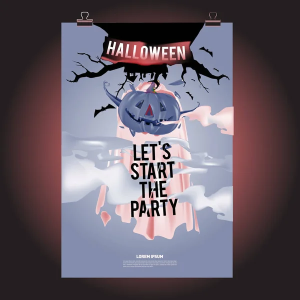 Feliz Cartaz Halloween Ilustração Vetorial Halloween Festa — Vetor de Stock