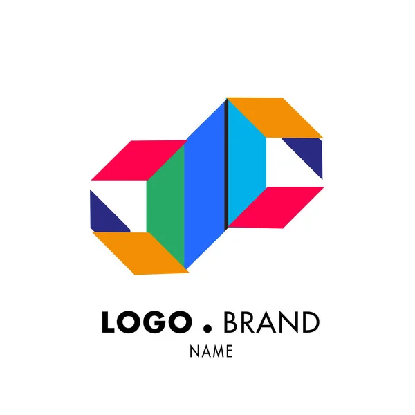 Design Logotipo Abstrato Líquido Colorido Vetorial — Vetor de Stock