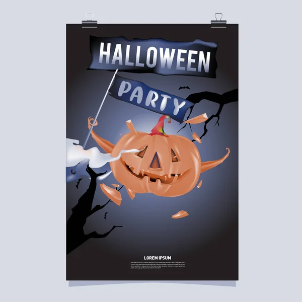 Feliz Cartel Halloween Vector Ilustración Fiesta Halloween — Archivo Imágenes Vectoriales