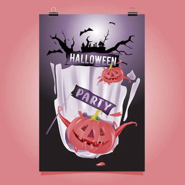 Joyeux Poster Halloween Illustration Vectorielle Halloween Party — Image vectorielle