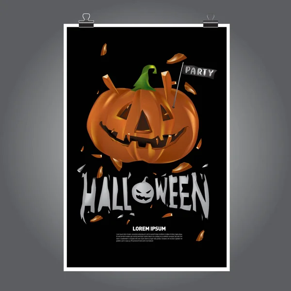 Feliz Cartel Halloween Vector Ilustración Fiesta Halloween — Archivo Imágenes Vectoriales