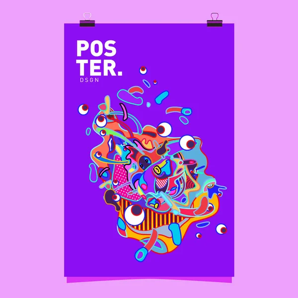 Набор Абстрактных Цветовых Покрытий Состав Жидких Форм Плакаты Футуристического Дизайна — стоковый вектор