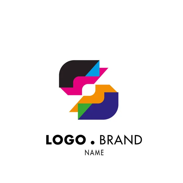 Design Logotipo Abstrato Líquido Colorido Vetorial — Vetor de Stock