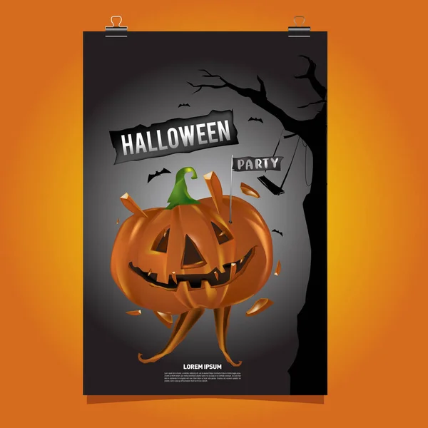 Feliz Cartel Halloween Vector Ilustración Fiesta Halloween — Vector de stock