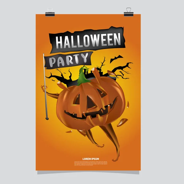 Feliz Cartel Halloween Vector Ilustración Fiesta Halloween — Vector de stock