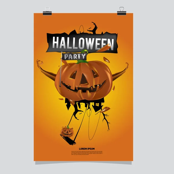 Feliz Cartel Halloween Vector Ilustración Fiesta Halloween — Vector de stock