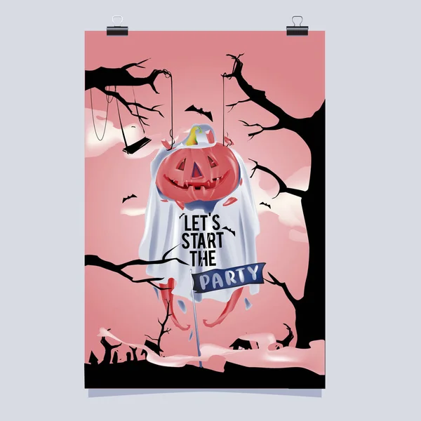 Fröhliches Halloween Plakat Vektor Illustration Halloween Party — Stockvektor