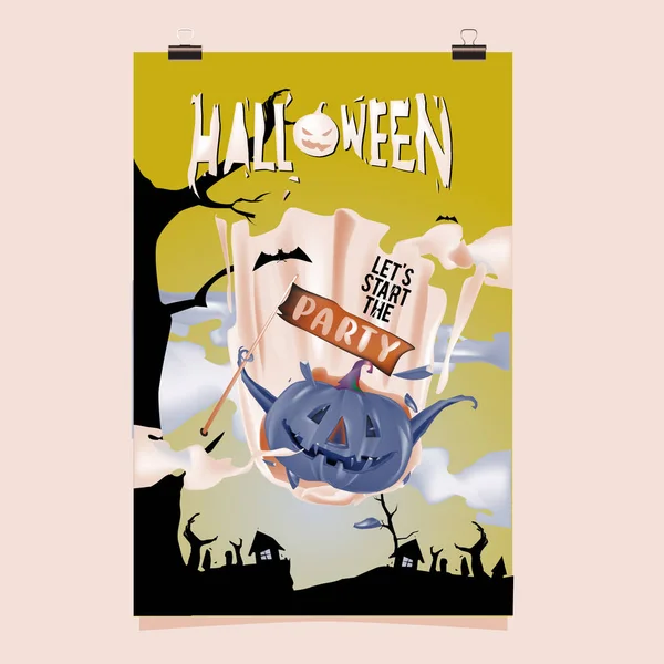 Buon Halloween Poster Festa Halloween Illustrazione Vettoriale — Vettoriale Stock