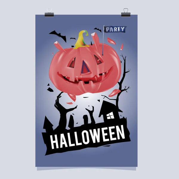 Fröhliches Halloween Plakat Vektor Illustration Halloween Party — Stockvektor