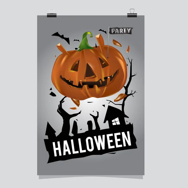 Feliz Cartel Halloween Vector Ilustración Fiesta Halloween — Vector de stock