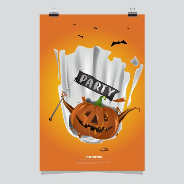 Fröhliches Halloween Plakat Vektor Illustration Halloween Party — Stockvektor