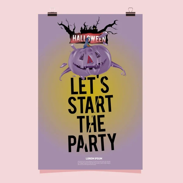 Joyeux Poster Halloween Illustration Vectorielle Halloween Party — Image vectorielle