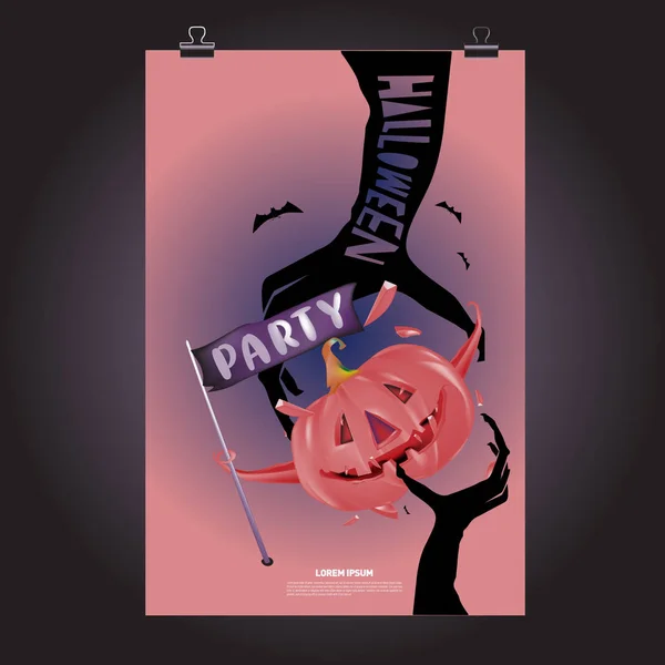 Fröhliches Halloween Plakat Vektor Illustration Halloween Party — Stockvektor