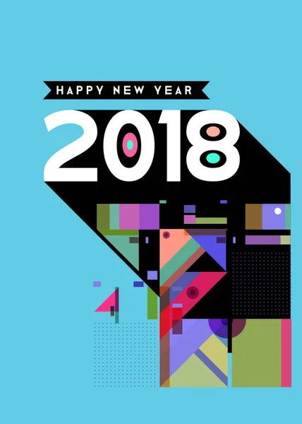 Bonne Année 2018 Design Abstrait Coloré Éléments Vectoriels Pour Calendrier — Image vectorielle