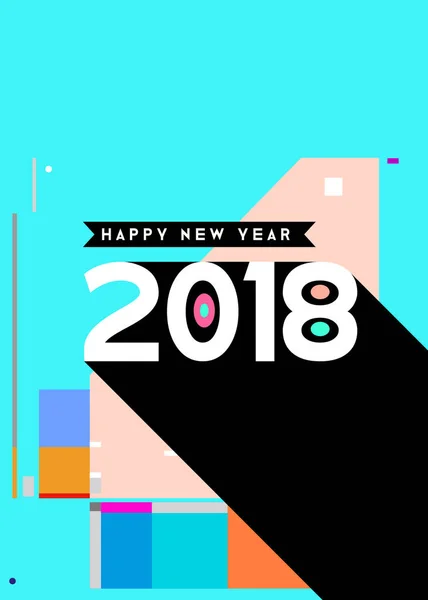 Bonne Année 2018 Design Abstrait Coloré Éléments Vectoriels Pour Calendrier — Image vectorielle