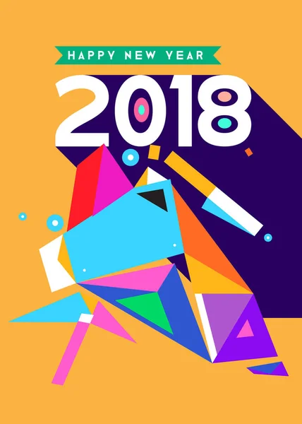Новым 2018 Годом Красочный Абстрактный Дизайн Векторные Элементы Календаря Поздравительные — стоковый вектор