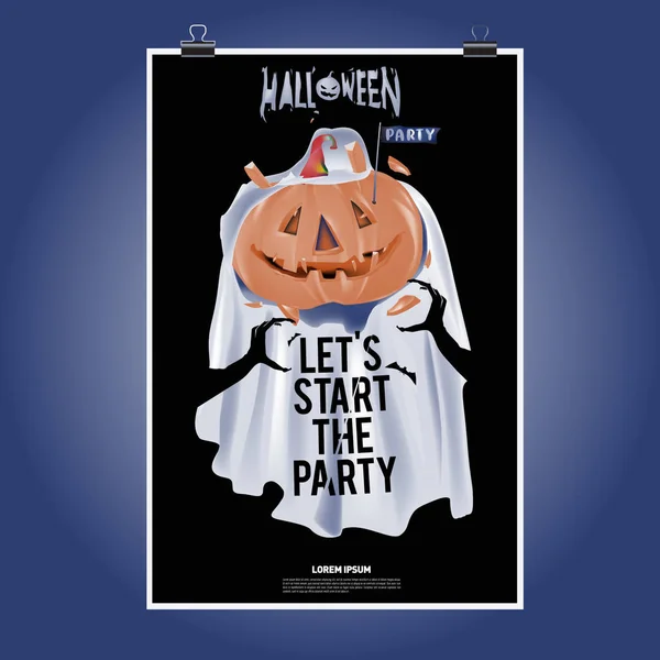 Joyeux Poster Halloween Illustration Vectorielle Halloween Party — Image vectorielle