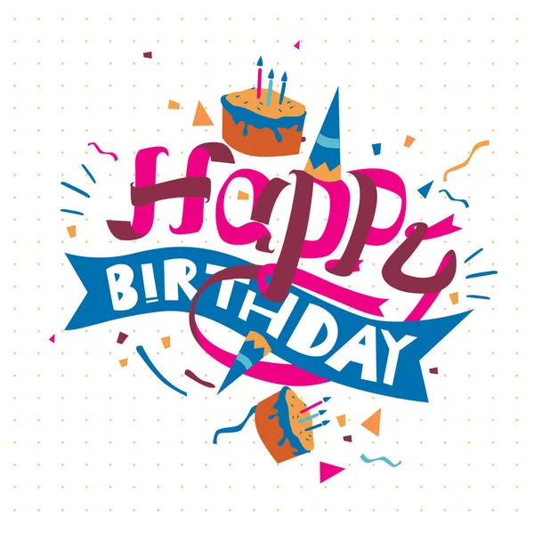 Feliz Cumpleaños Tipografía Vector Diseño Para Tarjetas Felicitación Póster Con — Archivo Imágenes Vectoriales