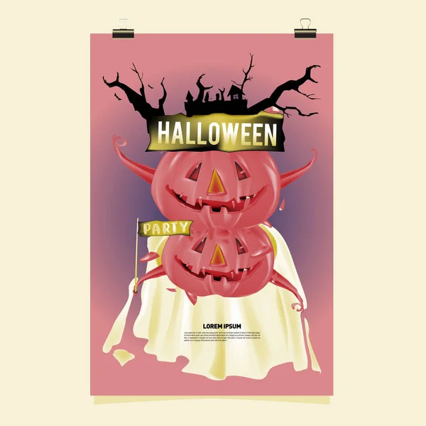 Fröhliches Halloween Plakat Vektor Illustration Halloween Party — Stockvektor