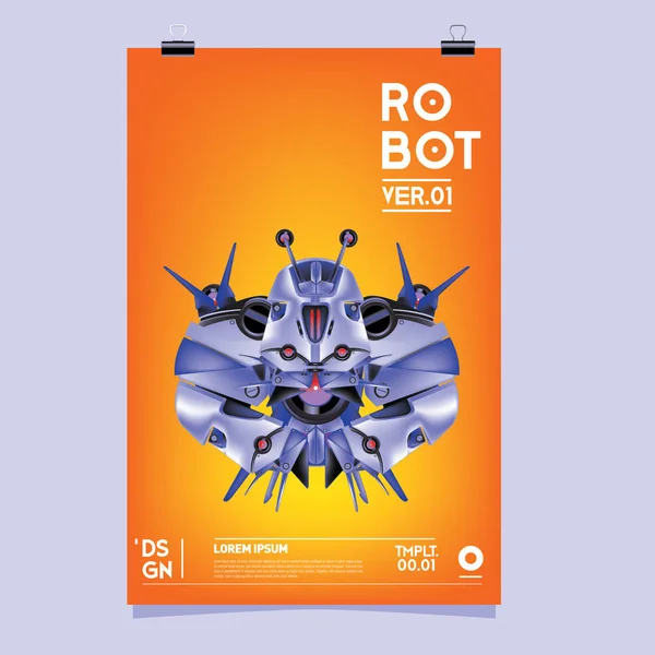矢量逼真的机器人插图 机器人与玩具设计节海报模板 — 图库矢量图片