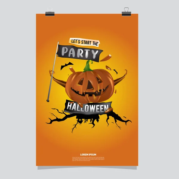 Feliz Cartel Halloween Vector Ilustración Fiesta Halloween — Vector de stock