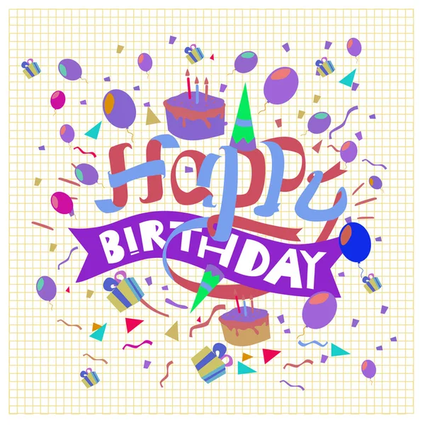 Feliz Cumpleaños Tipografía Vector Diseño Para Tarjetas Felicitación Póster Con — Archivo Imágenes Vectoriales