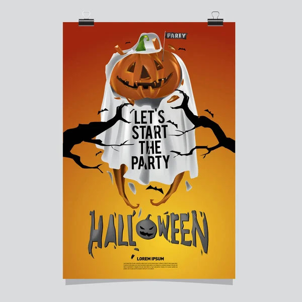 Joyeux Poster Halloween Illustration Vectorielle Halloween Party — Image vectorielle