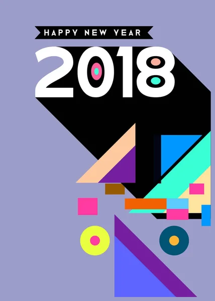 Feliz Año Nuevo 2018 Diseño Abstracto Colorido Elementos Vectoriales Para — Vector de stock