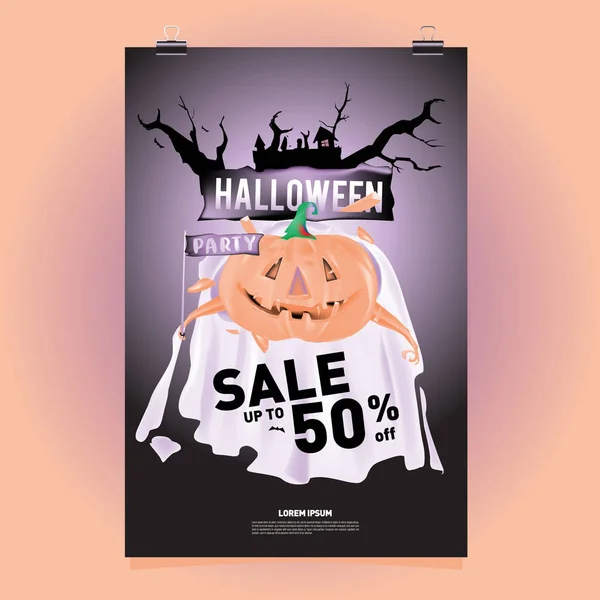 Plakat Halloween Verkauf Und Party Veranstaltung Vektorschablone Halloween Herbst Und — Stockvektor