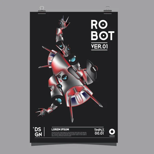 Vector Realistic Robot Illustration Robot Toys Design Festival Poster Template Stock Vector