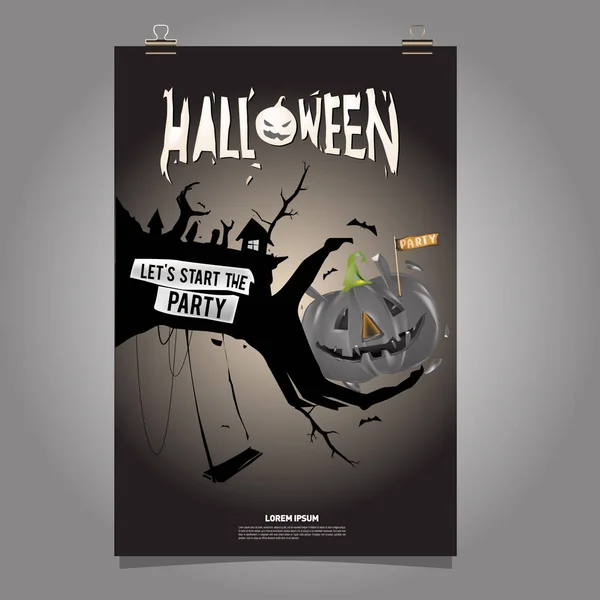 Feliz Cartel Halloween Vector Ilustración Fiesta Halloween — Vector de stock
