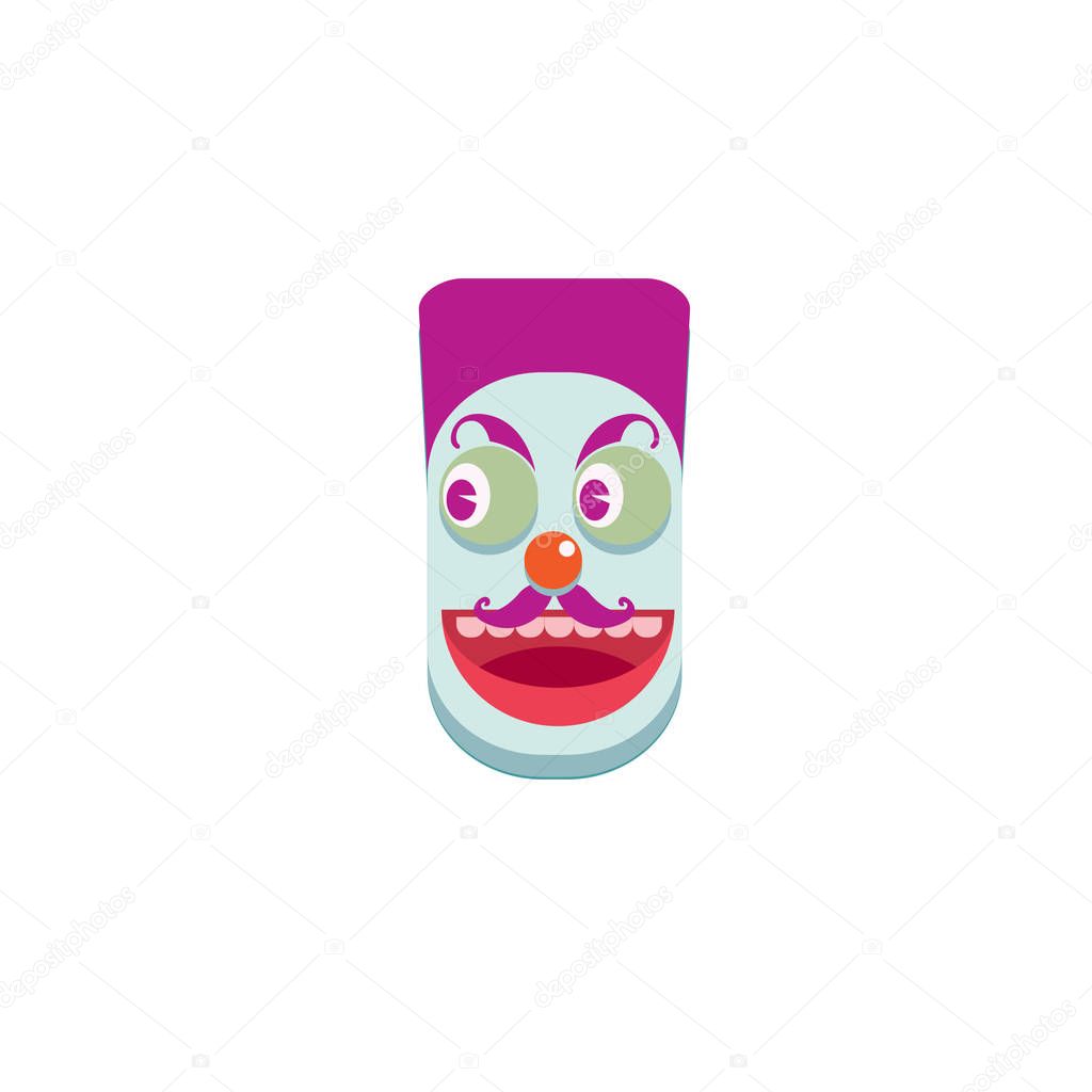 Vector illustration cute and funny face for toy shop logo
