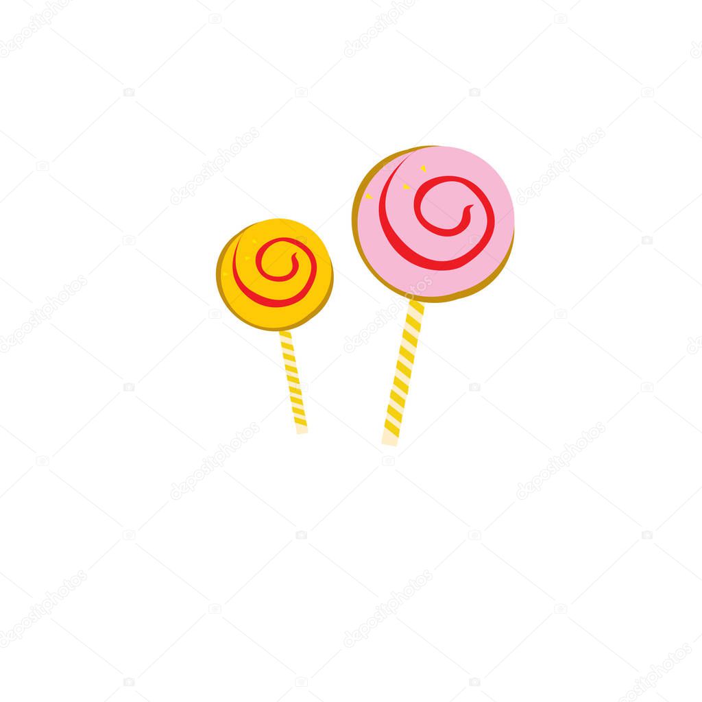 Vector illustration sweet candies icon and logo