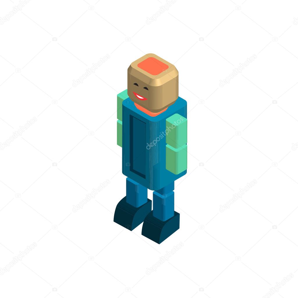 Vector vintage robot logo. Logo for vintage toy shop