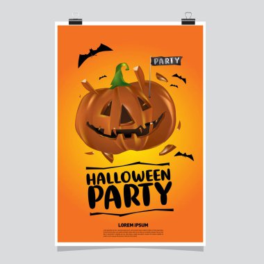 Cadılar Bayramın kutlu olsun Poster. Vektör çizim Cadılar Bayramı partisi.