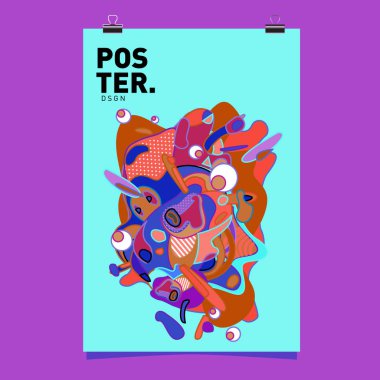 Sıvı renk küme kapsıyor. Sıvı şekiller kompozisyon. Fütüristik tasarım poster. Vektör düzeni tasarım şablonu.