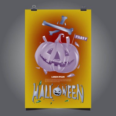 Cadılar Bayramın kutlu olsun Poster. Vektör çizim Cadılar Bayramı partisi.