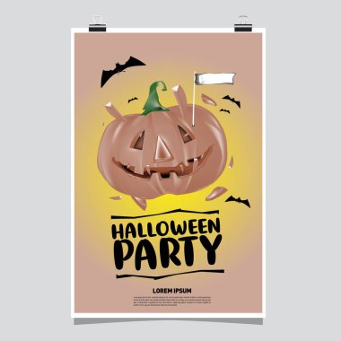 Cadılar Bayramın kutlu olsun Poster. Vektör çizim Cadılar Bayramı partisi.