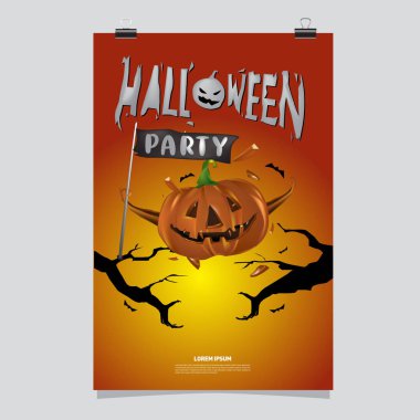 Cadılar Bayramın kutlu olsun Poster. Vektör çizim Cadılar Bayramı partisi.