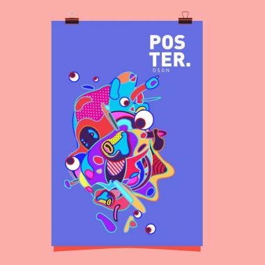 Sıvı renk küme kapsıyor. Sıvı şekiller kompozisyon. Fütüristik tasarım poster. Vektör düzeni tasarım şablonu.