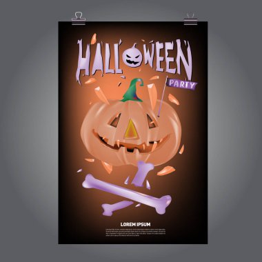 Cadılar Bayramın kutlu olsun Poster. Vektör çizim Cadılar Bayramı partisi.